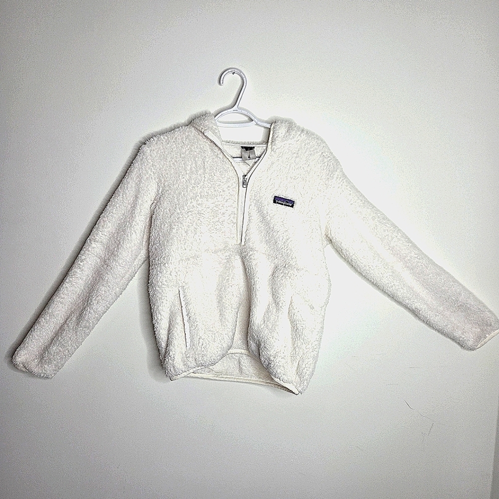 Patagonia White Sherpa Half-Zip Hoodie